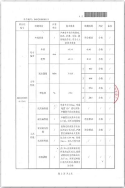 承德出厂检测报告